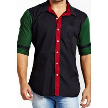 Apparel Black With Red Green Contrast Designer Shi